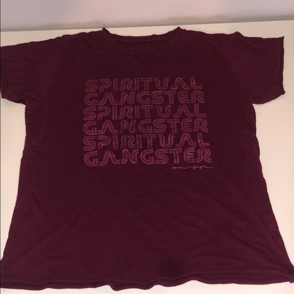 girls maroon spiritual gangster t-shirt